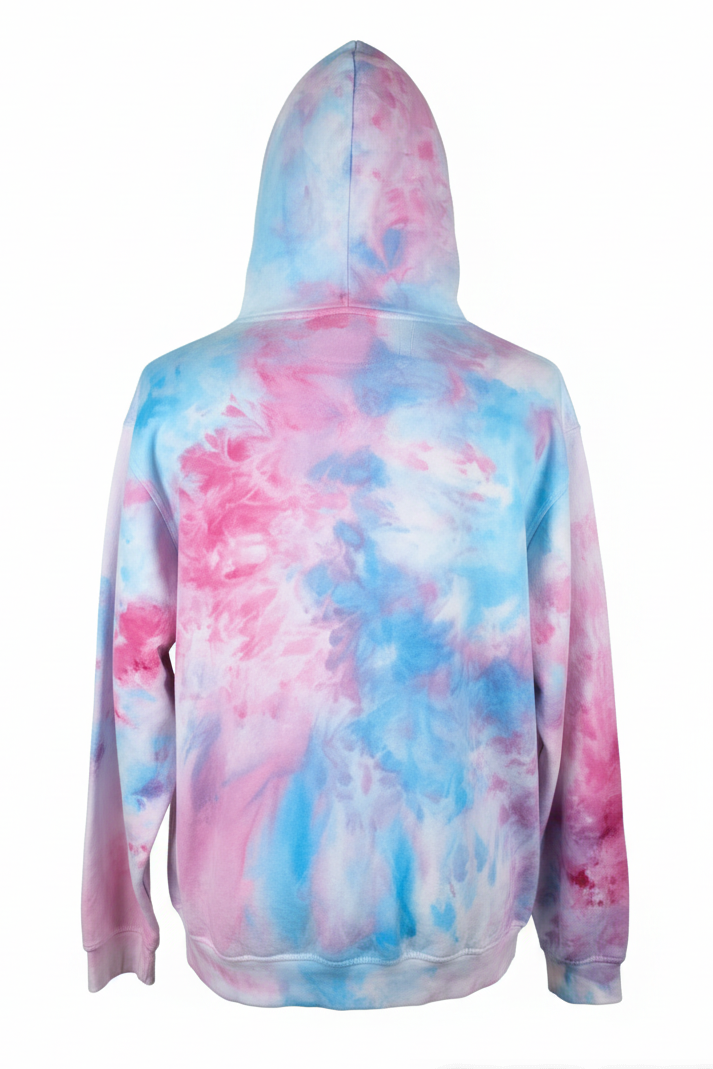 Cotton Candy - Ice Dyed Hoodie Pink & Blue