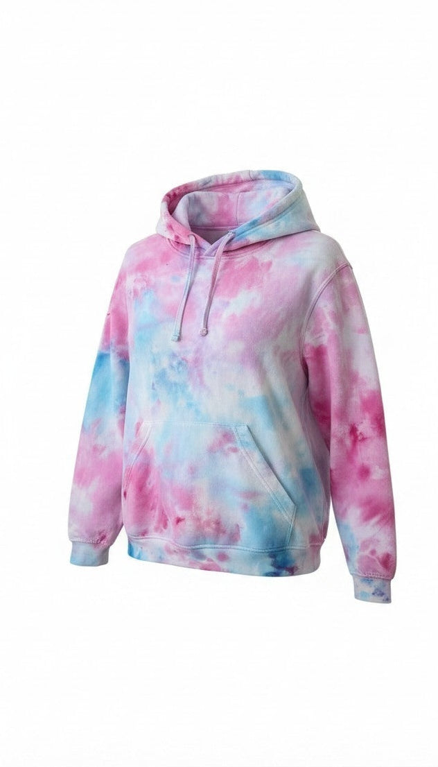 Cotton Candy - Ice Dyed Hoodie Pink & Blue