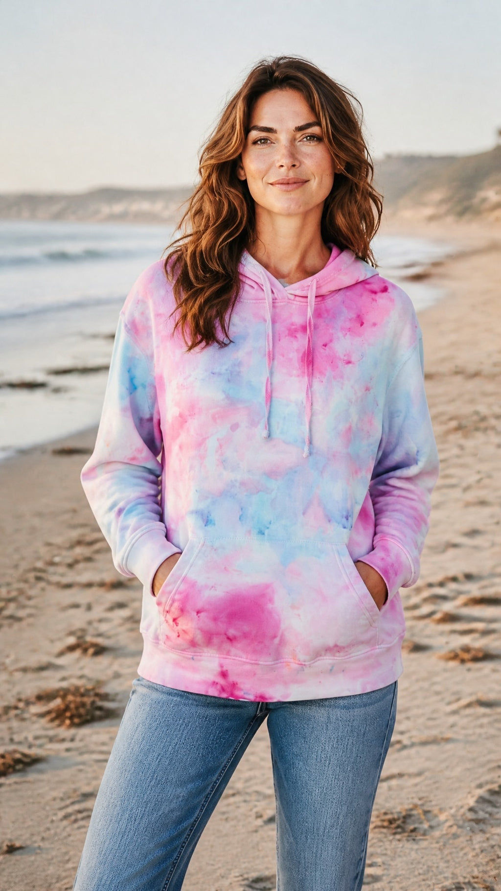 Cotton Candy - Ice Dyed Hoodie Pink & Blue