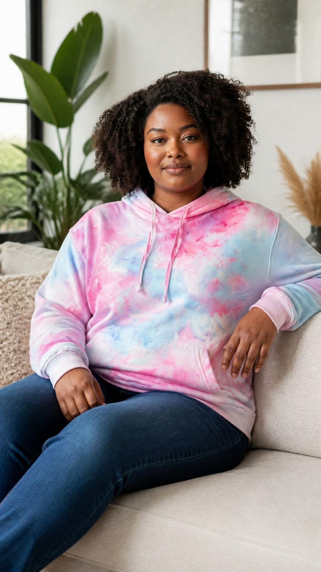 Cotton Candy - Ice Dyed Hoodie Pink & Blue