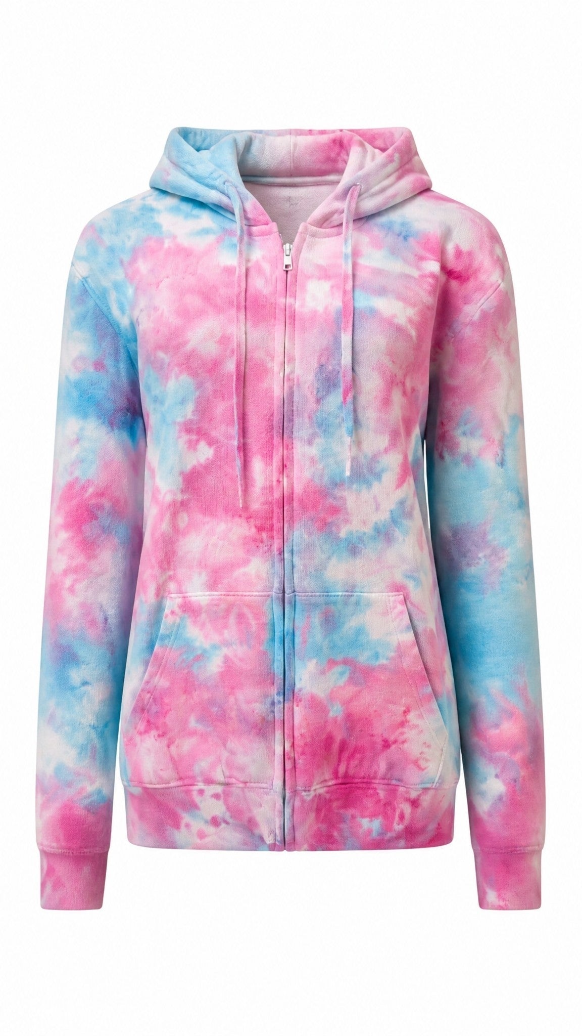 Cotton Candy - Ice Dyed full zip Hoodie Pink & Blue